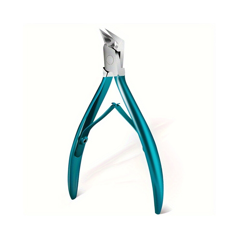 Stoyotu 1Pcs Green Stainless Steel Fingernail Clippers With Concave Blade, Heavy-Duty Nail Clipper With Curved Design, Large Opening Fo