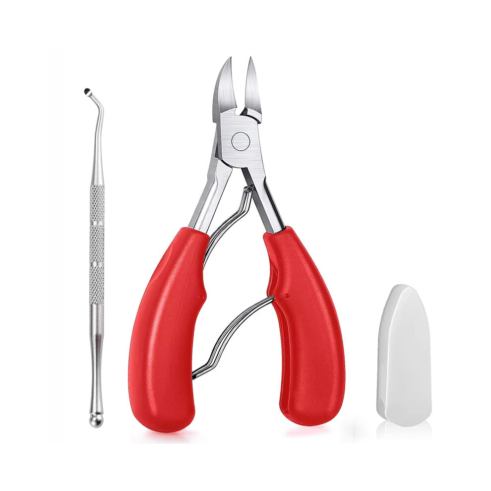 Stoyotu Red (2Pcs(Red)) Nail Clippers Ingrown Toenail Podiatry Correction Nippers Cuticle Cutters Cut Paronychia Pedicure Manicure Hand Foot Care Tool