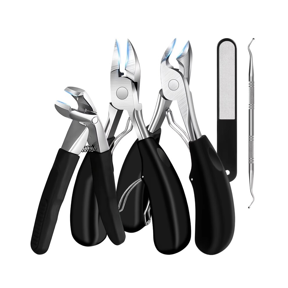Stoyotu 5Pcs Set Stainless Steel Toenail Clippers Ultra Sharp Sturdy Fingernail Toenail Clipperâ Heavy Duty Ingrown Toenail Clippers