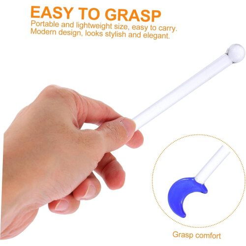 Essential Bar Tools 5pcs Moon Pattern Glass Stirrers Reusable Cocktail Stirrers for Drinks 1