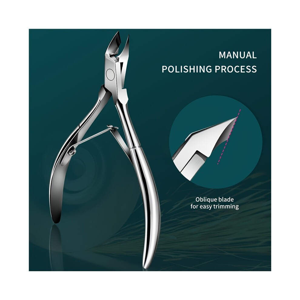 Stoyotu Gray (Silvery) 1Pcs Manicure Cuticle Scissors Stainless Steel Nail Clippers, Nail Cuticle Nippers, Nail Clipper Set, Manicure Tools