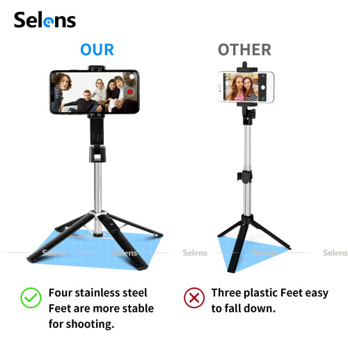 Universal Selfie Stick Bluetooth Remote Tripod Phone Holder Stand for iPhone Android 1