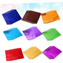 Gold Foil Wrapping Paper 500pcs Aluminum Foil Packaging Paper for Candy Chocolate 9x9cm