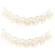 2X Tapiz Tejido con Flecos de Macramé Colgante de Pared Decoración de la Pared Del Hogar Decoración