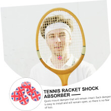 Tennis Racket Damper Set 5pcs Silicone Vibration Dampener for Racket Swiss Flag Design Easy to Apply and Comfortable for Play