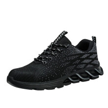 (24-7 gray) Safety Work Shoes Women PPE Ladies Mens Ultra Lightweight Steel Toe Cap Trainers