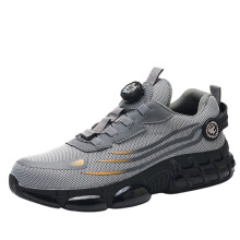 (25-3 gray) Safety Work Shoes Women PPE Ladies Mens Ultra Lightweight Steel Toe Cap Trainers