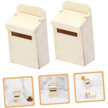 Mini set di 2 cassette postali in miniatura in legno per la sala giochi di ragazzi e ragazze, in scala 1:12, decorazione per la casa