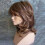 Women's Medium-Length Mixed Brown Wig with Short Curls, Straight or Side Bangs Option 3