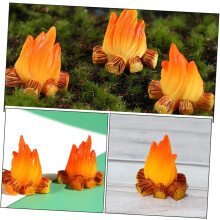 8 pezzi di ornamenti per micro paesaggi in miniatura in resina per falò finto, modello di falò