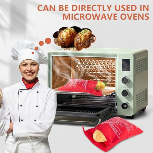 Sac de cuisson réutilisable rouge pour micro-ondes – Kit de sac de cuisson 2