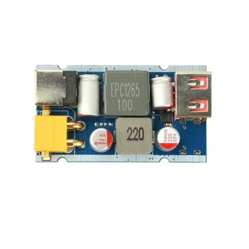 205W Snellaadmodule met Hoog Vermogen, PD QC 3.0/5.0, Alle Protocollen, Step-/Step-Down, XT30-Interface, Dubbele Poort