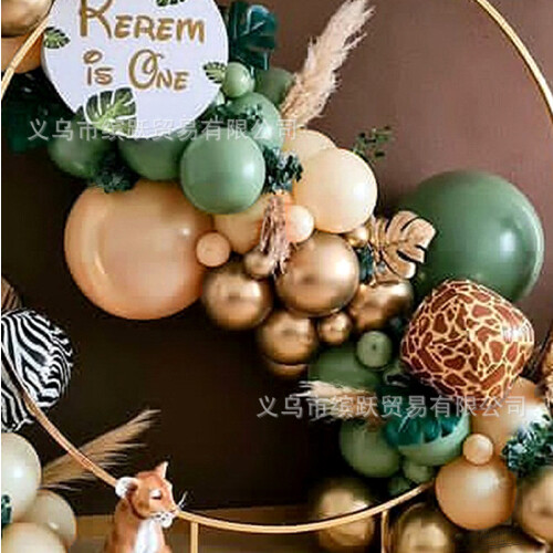 Tierwald-Kindergeburtstags-Ballon-Set Bohnengrünes Dekorationsset 2