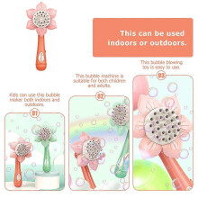 Sunflower Shape Bubble Machine Toy Portable Bubble Wand Toy Electric Bubble Blower Toy