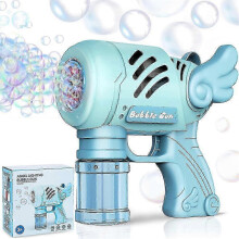 (Blue) Kids 10 Holes Bubble Gun Bubble Blower Machine Blaster Bubble Launcher Toys