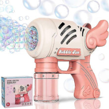 (Pink) Kids 10 Holes Bubble Gun Bubble Blower Machine Blaster Bubble Launcher Toys