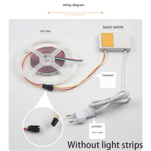 AC110V-240V Mirror Touch Sensor  1-5mm Mirror 12V LED Light Touch  High Sensitivity Single EU Plug 2