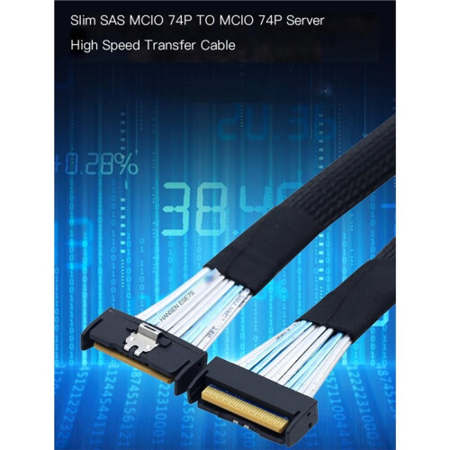 Cabo Extensor PCI-e 5.0  Cool  IO MCIO de 0,5 M com Conector Macho de 74 Pinos (MCIO 8i) 2