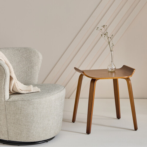 Signature Side table in walnut finish, H53.5 cm - ANATOLE 2