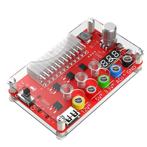 ATX 24Pin Power Supply Splitter Acrylic Case Kit ADJ Voltage Knob Touching Sensor  Power Module