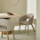 Signature Set of 2 INES greige upholstered chairs in solid ash 3