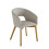 Signature Set of 2 INES greige upholstered chairs in solid ash 4