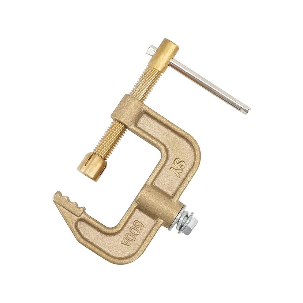 Welding Ground Clamp, 500A Current G-Type Solid Brass Ground Clamp, 43Mm Jaw Width For Tig Mig Mma Welders 4711151142759