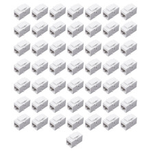 RJ45 Connector Jack Cat6 RJ45 Extension Coupler Ethernet Network LAN Cat 6 Coupler Jacks Extend Adapter(White)