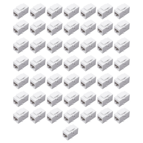 RJ45 Connector  Jack Cat6 RJ45 Extension Coupler Ethernet Network LAN Cat 6 Coupler Jacks Extend Adapter(White)