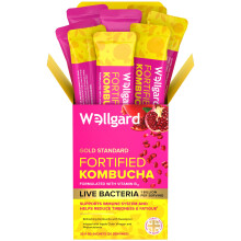 Wellgard Kombucha Drink Sticks with Apple Cider Vinegar & Pomegranate, Easy-to-Use Vegan Kombucha S