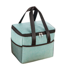 Green Lunch Insulated Tote Bag Multifunctional Waterproof with Phone and Cutlery Compartments 24x18x21cm Lunch Bag