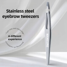 (Gray) 1pc Stainless Steel Precision Painless Eyebrow Tweezers for Eyebrow Tweezers Shaping Trimming and Beard Care Tool Festival Gift