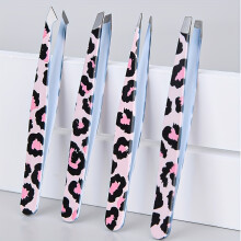 4pcs Professional Eyebrow Tweezer Colorful Hair Beauty Fine Hairs Puller Stainless Steel Slanted Eye Clips Removal Makeup Tools