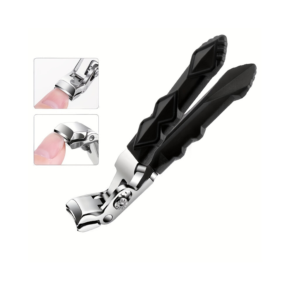 Stoyotu (1Pcs) 1Piece Professional Stainless Steel Toenail Clippers For Seniors, Wide Jaw, Angled Head, Concave Blade