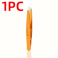 1-10PCS High Quality Stainless Steel Eyebrow Clip Hair Removal Plier Tweezer Beard Removal Special Oblique Mouth Clip Orange