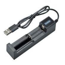 Caricabatterie USB 1 Slot Caricabatterie Universale Ricaricabile al Litio un Ricarica Rapida per 18650 26650 14500 16340