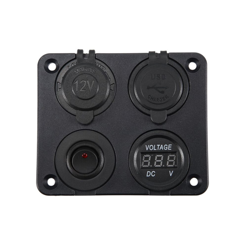 12V-24V Car Boat Socket Dual Usb Charger Voltmeter Panel For Vehicle Car Boat Motor Home 6032029707626