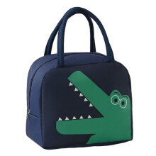 Children Insulated Lunch Bag 22x14x19cm Blue Aluminum Foil Inner Layer Portable Cooler for Food and Drinks