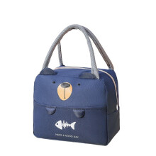 Kids Insulated Lunch Bag Thermal Cooler Tote with Aluminum Foil Lining 22x12.5x19.5cm Blue 1.9L