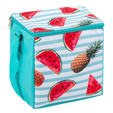 Insulated Lunch Bag 6L Watermelon Pineapple Stripe 19x15x20cm Portable Cooler Thermal Tote Blue Stripes GI-TDAMPA-6L-01