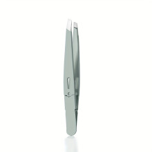 (Green) Colorful Stainless Steel Eyebrow Tweezers Hollow Colored Tweezer Multi-purpose Slanted Mouth Tweezers Beard Removal Eyebrow Clip