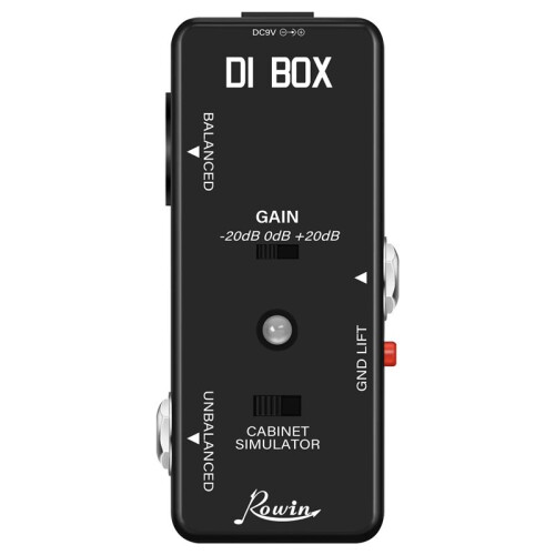 Rowin di Box Lef-331 Micro-Di con Cab Sim e Gain Effetti a Pedale per Chitarra True Bypass