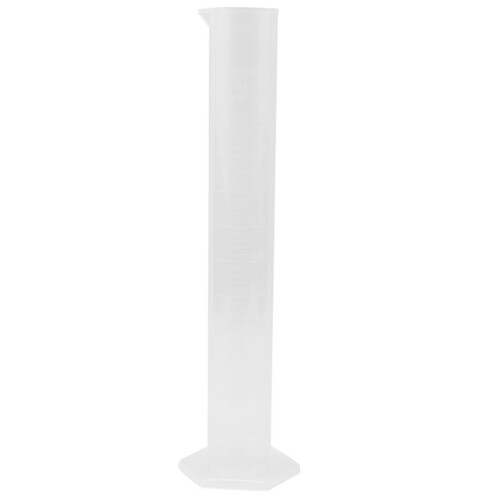 250mL Clear White Plastic Liquid Measurement Graduated Cylinder for Lab Set