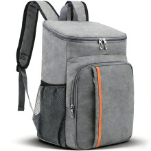 20L Insulated Lunch Bag Waterproof Picnic Cooler Tote Gray 28x15x40cm Multiple Compartments
