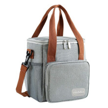 (Blue) Camping Cooler Bag 25x22x15 cm, PEVA Waterproof Insulated Lunch Bag for Food & Drinks, Gray, XTO