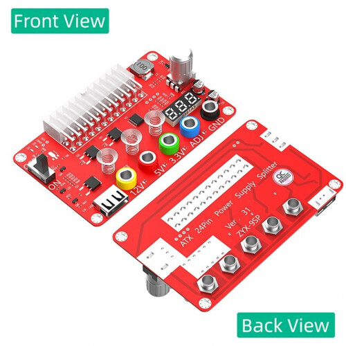 ATX 24Pin Power Supply Splitter Acrylic Case Kit ADJ Voltage Knob Touching Sensor  Power Module 1