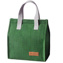 Insulated Lunch Bag Cooler, Portable Camping Thermal Tote, Aluminum Foil, 22.5x13x25.5 cm, 3.3 L, Green