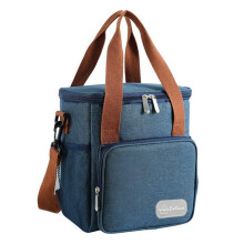 (Gray) Camping Cooler Bag 25x22x15 cm PEVA Waterproof Lunch Tote XTO Blue