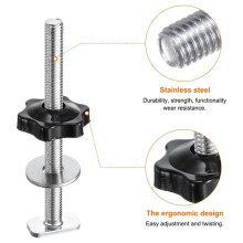5pcs T-Shaped Rail Bolt Knob Kit M8 X 100mm Threaded Bolt, M8 X 32mm Hexagonal Manual Knob with Washer,High Quality