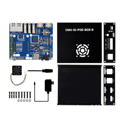 Dual Gigabit Ethernet -Computer for Raspberry Pi Compute Module 4 (NOT Included),with Cooling Fan EU Plug